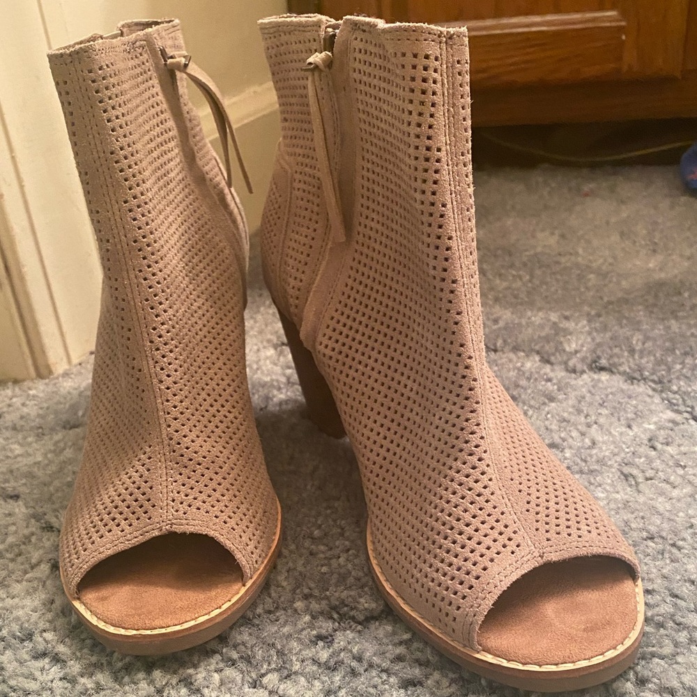 TOMS Open Toe Booties